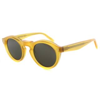 Celine CL 41370 Bevel PD9 Honey Plastic Round Sunglasses Brown Lens