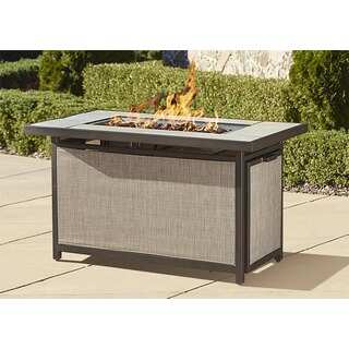 Cosco Outdoor Aluminum Propane Gas Fire Pit Table with Lid