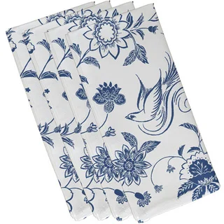 19-inch x 19-inch Traditional Bird Floral Floral Print Napkin