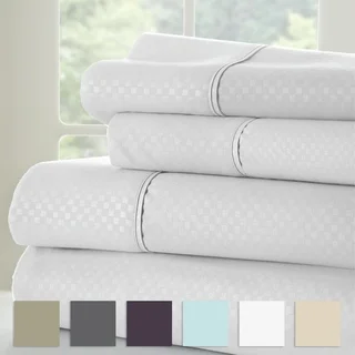 Merit Linens 4-piece Premium Ultra Soft Checker Design Bed Sheet Set