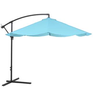 Pure Garden Offset 10' Aluminum Hanging Patio Umbrella - Blue