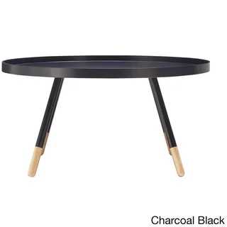 Marcella Paint-dipped Round Spindle Tray Top Coffee Table by MID-CENTURY LIVING