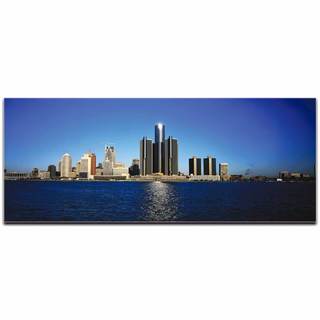 Modern Crowd 'Detroit City Skyline' Urban Cityscape Enhanced Photo Print on Metal or Acrylic