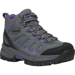 Women's Propet Ridge Walker Hiking Boot Grey Purple Suede/Mesh
