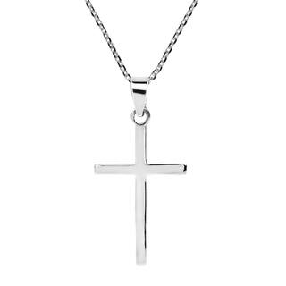 Simple Sleek Christian Cross .925 Sterling Silver Necklace (Thailand)