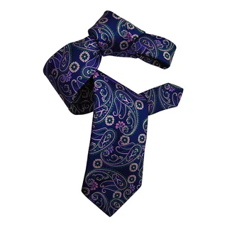 Dmitry Men's Purple Italian Patterned Silk Tie
