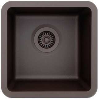 Lexicon Platinum Small Single Bowl Quartz Composite Kitchen Sink (Option: Black)