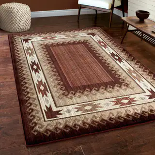 Carolina Weavers Ornate Expressions Collection Glendale Brown Area Rug (6'7 x 9'8)