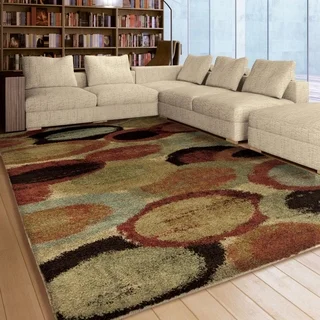 Carolina Weavers Dignified Shag Collection Marbled Layers Multi Shag Area Rug (5'3 x 7'6)