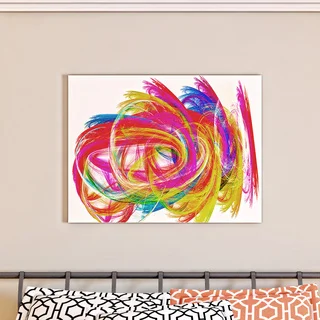 Designart 'Colorful Thick Strokes' Abstract Digital Art Canvas Print