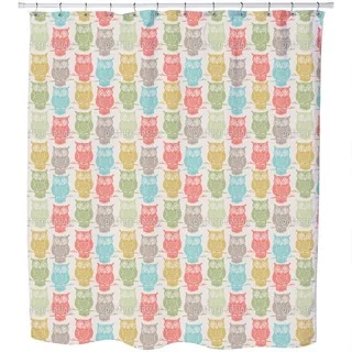 Colored Owls Look Out Shower Curtain
