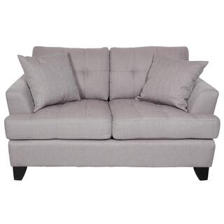 Porter Norwich Putty Taupe Modern Loveseat with 2 Throw Pillows