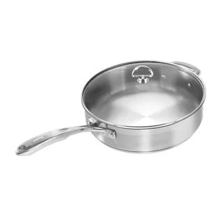 Chantal Induction 21 Steel 3 Quart Ceramic Coated Saute Skillet with Glass Lid