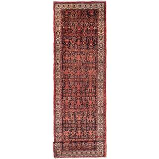 ecarpetgallery Hand-Knotted Persian Malayer Black, Brown Wool Rug (3'7 x 13'1)