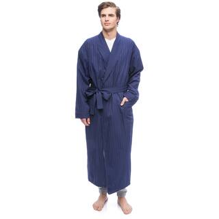 Men's Get the Blues Navy Blue Cotton-blend Terry-lined Shawl Robe