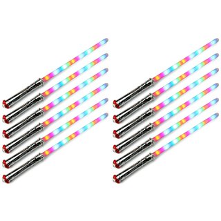 Velocity Toys Space Captian Flashing LED Light Up and Sound Party Favor Toy Light Sword Sabers (Colors May Vary) Set of 12