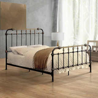 Furniture of America Gally Two-tone Powder Coated Metal Platform Bed