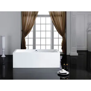 Caesar 60-inch x 31-inch White Rectangle Soaking Bathtub