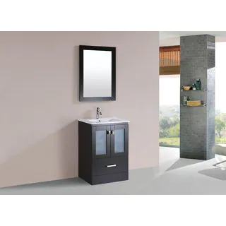 24-inch Hermosa Espresso Single Modern Vanity with Integrated Sink