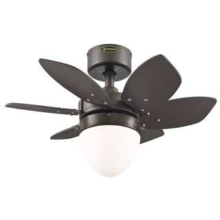 Westinghouse 7222900 24" Espresso Six Blade Reversible Ceiling Fan With Light