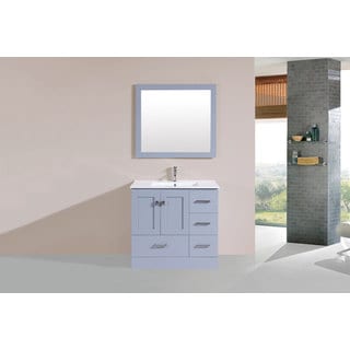 36-inch Redondo Grey Single Modern Vanity with Integrated Sink (Right)