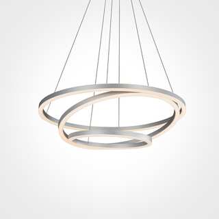 Vonn Lighting Tania Trio 32-inches LED Adjustable Hanging Light Modern Circular Chandelier Lighting in Silver