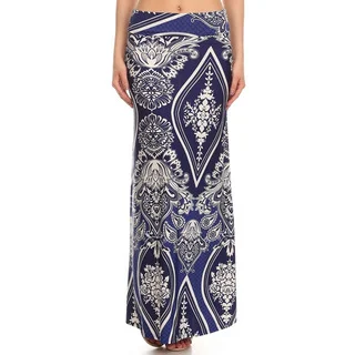 MOA Collection Women's Ornate Floral Maxi Skirt