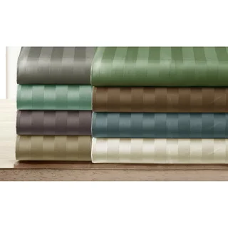 Luxury Pima Cotton 300 Thread Damask Stripe Count Sheet Set