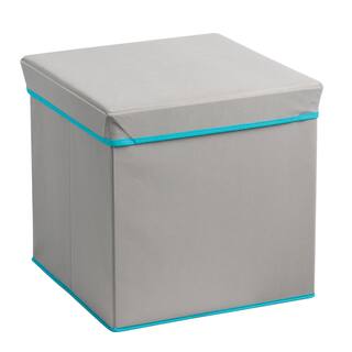 Heather Grey/ Teal Collapsible Storage Cube