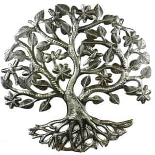 Handcrafted 14-inch Tree of Life with Dragonflies (Haiti)