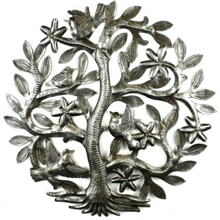 Handcrafted 14-inch Tree of Life with Birds (Haiti)