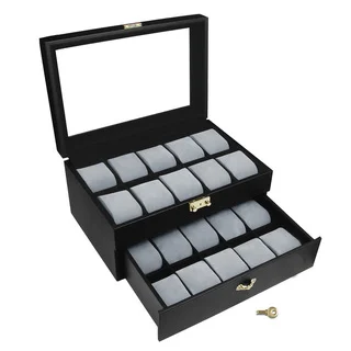 Ikee Design Goldtone Key Lock Watch Display Case