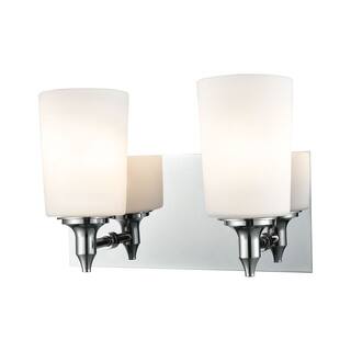 Alico Alton Road 2-light Vanity in Chrome and Opal Glass