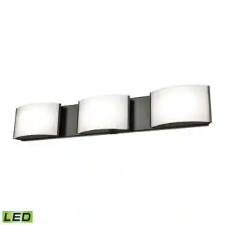 Alico Pandora LED 3-light LED Vanity in Oiled Bronze and Opal Glass