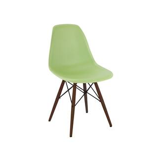 Mid Century Lorem Green Side Chair with Walnut Base (Set of 5)