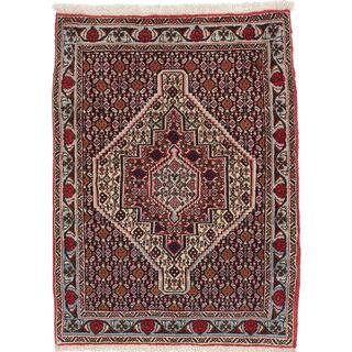 Ecarpetgallery Hand-Knotted Persian Senneh Beige and Blue Wool Rug (2'6 x 3'5)