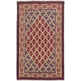 Ecarpetgallery Hand-Knotted Persian Finest Baluch Beige Wool Rug (2'11 x 5')