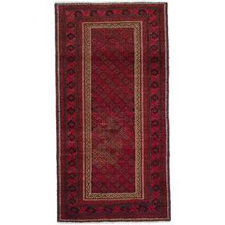 Ecarpetgallery Hand-Knotted Persian Finest Baluch Red Wool Rug (3'3 x 6'4)