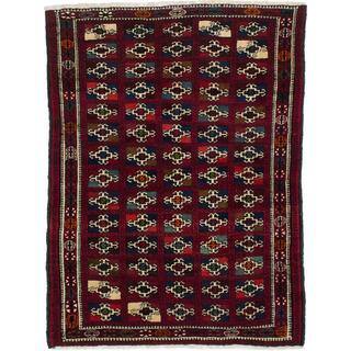 Ecarpetgallery Hand-Knotted Persian Finest Baluch Red Wool Rug (3'7 x 4'10)
