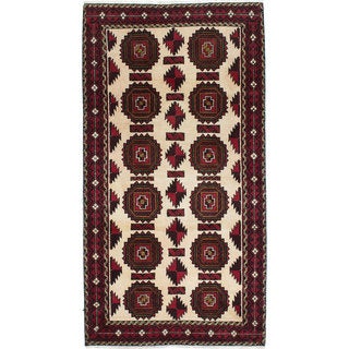 Ecarpetgallery Hand-Knotted Persian Finest Baluch Beige Wool Rug (3'4 x 6'3)