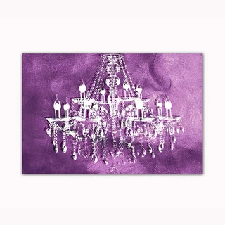 Purple Chandelier Digital Art Printed on Ready to Hang Framed Stretched Canvas
