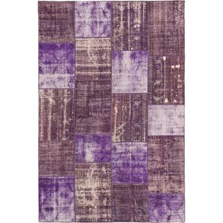 ecarpetgallery Hand-knotted Color Transition Patch Purple Wool Rug (6'11 x 10'1)