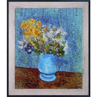 Vincent Van Gogh 'Vase with Lilacs, Daisies and Anemones' Hand Painted Framed Canvas Art