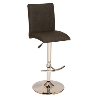 Armen Living La Jolla Adjustable Swivel Barstool in Chrome Finish with Charcoal Fabric upholstery