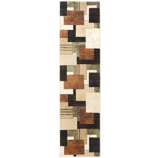 Home Dynamix Tribeca Collection Brown / Green Polypropylene Machine Made Area Rug (2'2 x 16')