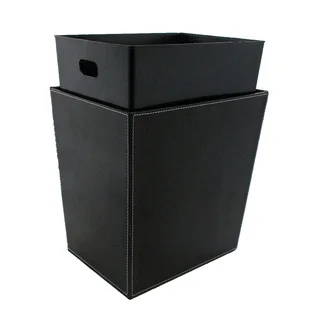 Black and White Stitching Recycling Waste Basket