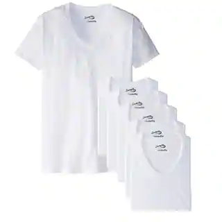 Men's White V-Neck T-Shirt (Pack of 6)