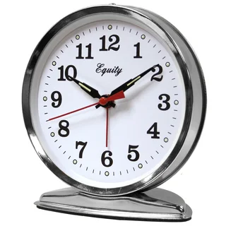 Equity 24014 4.5" Chrome Wind Up Alarm Clock