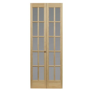 AWC 627 Traditional Divided Frosted Glass 24-inch x 80.5-inch Unfinished Bifold Door