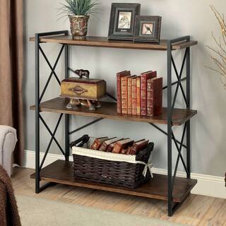 Furniture of America Collins Industrial Medium Weathered Oak 3-tier Display Shelf